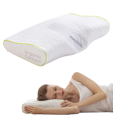 Orthopedic Cervical Pillow for Side Sleeping- Adjustable Contour for Neck & Pain Relief